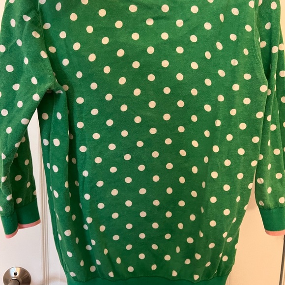 J crew Green polka dot sweater - Picture 2 of 3